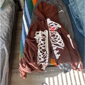 Brown SHEIN skeleton jacket